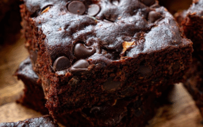 Brownie de Calabacín con Giji y Arándanos